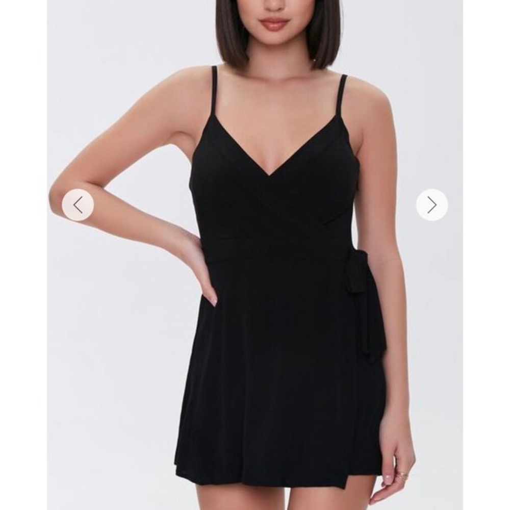 Forever 21 Crepe Mock Wrap Cami Romper